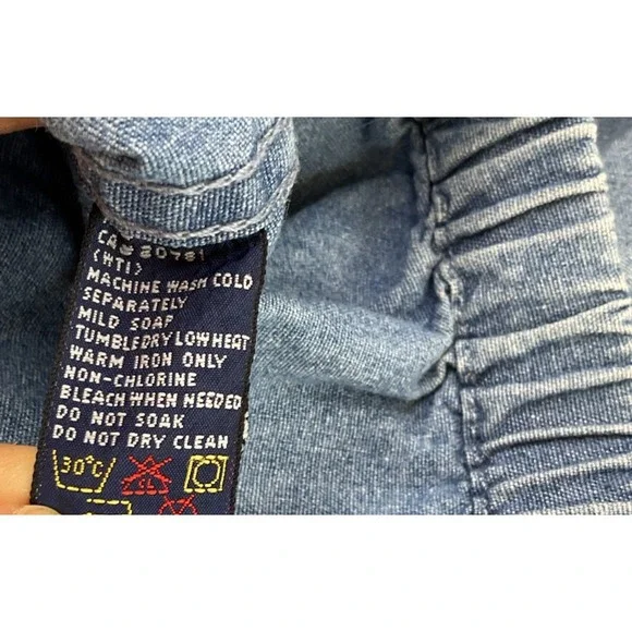 Vintage Tommy Hilfiger Denim Jacket Harrington 90s Crest Logo Full Zip Men‎ Sz L - Picture 6 of 11